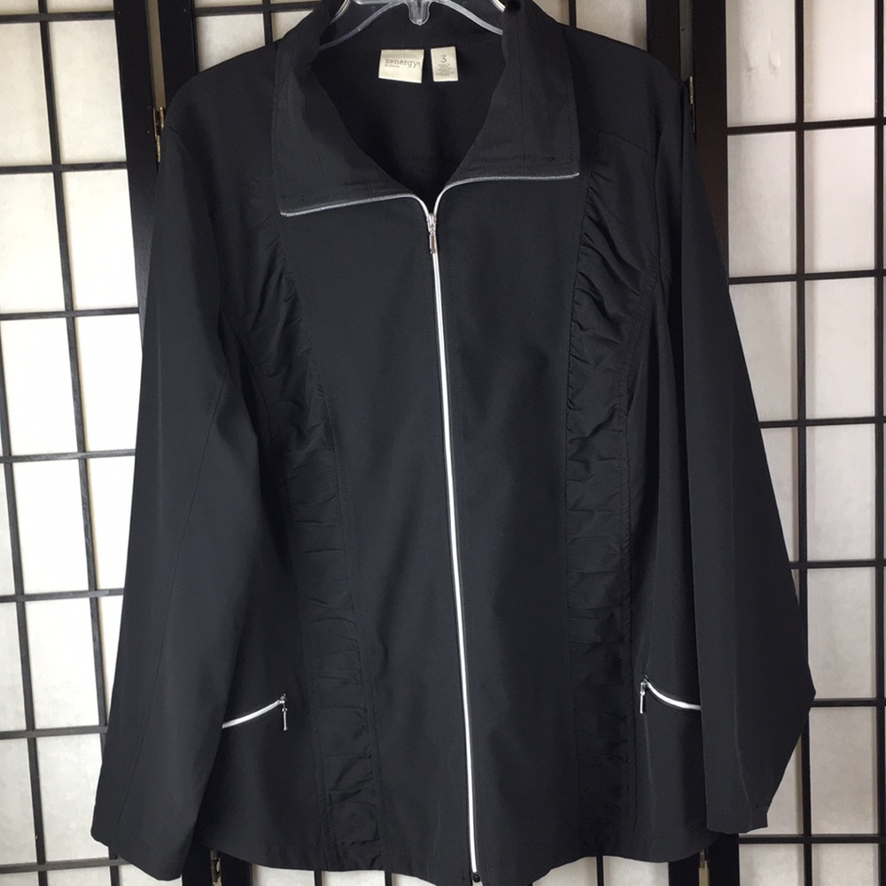 Chico’s 3 Zenergy black jacket windbreaker XL  B32